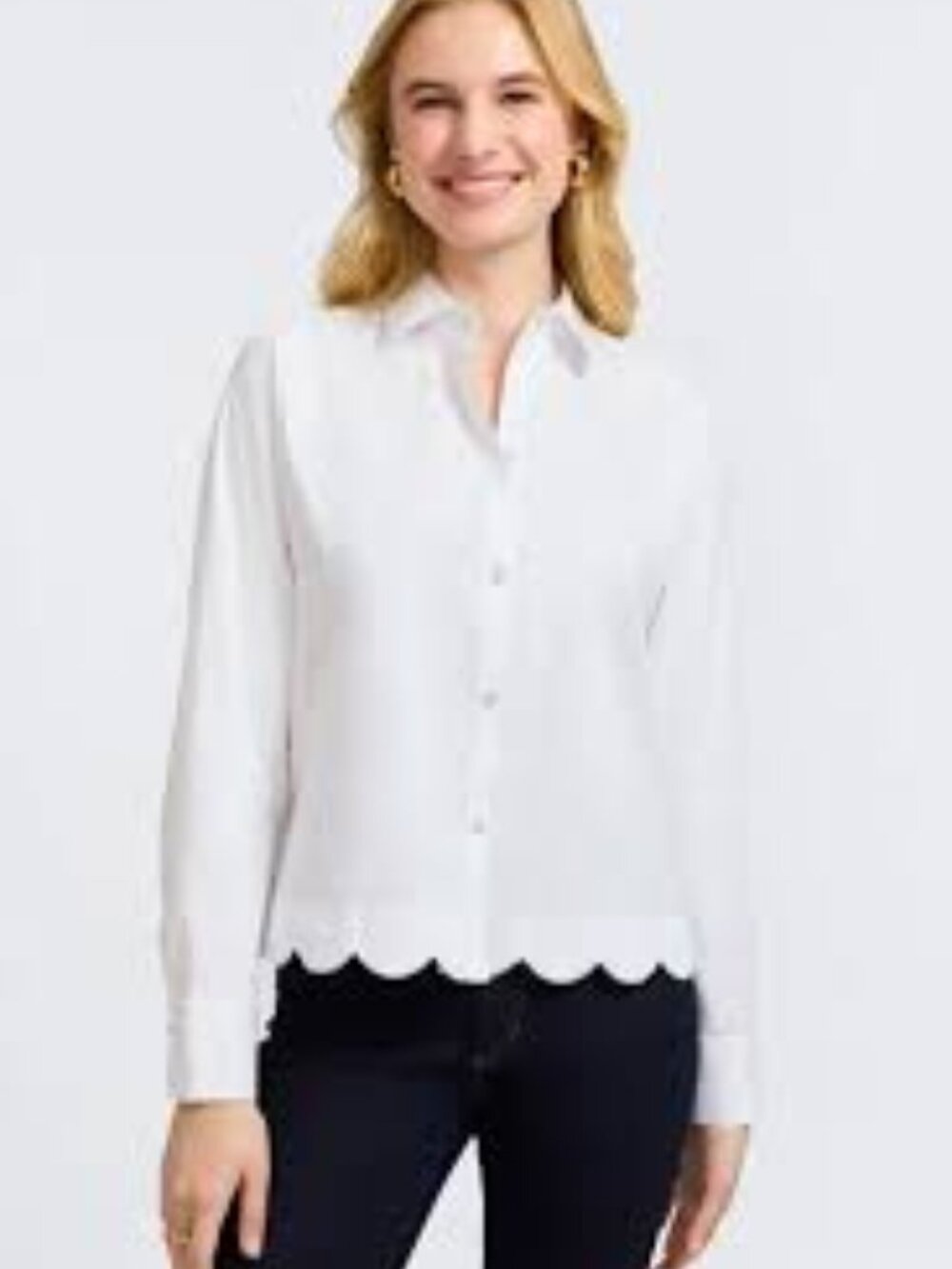 NEW NWT Foxcroft White Scarlett Stretch Matte Sateen Long Sleeve Shirt PERFECT!